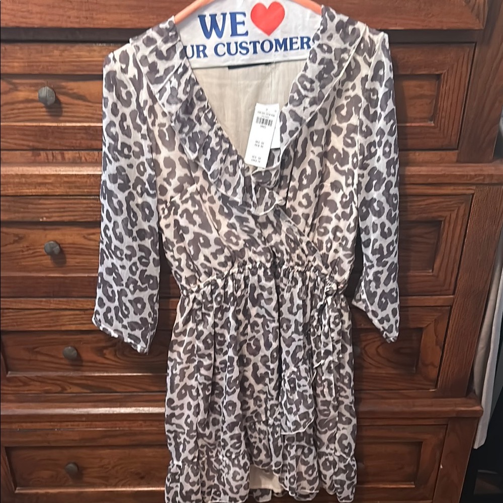 Leopard Print Ruffle Dress